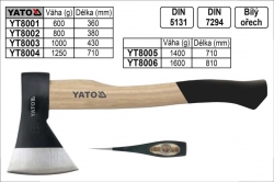Sekera YATO s kvalitní dřevěnou násadou 800g 