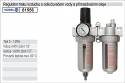 Regulátor tlaku vzduchu 1/2" , 0-1MPa, s odlučovačem a olejovým přimazáváním 