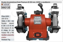 Bruska dvoukotoučová Extol Premium 200mm 520W s osvětlením 