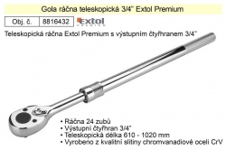Gola ráčna Extol Premium teleskopická 24 zubů s páčkou 3/4" 
